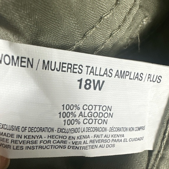 NWT Gloria Vanderbilt Plus Size 18W Olive Green Capris Pants Mid rise 100 Cotton - Picture 6 of 10